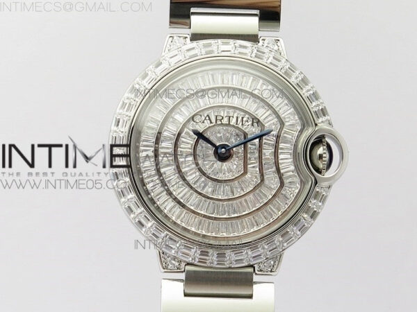 Ballon Bleu T Crystal 36mm SS Full Paved Crystal Dial on SS Bracelet Ronda quartz