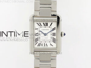 Tank Solo Ladies 25mm SS K11F 1:1 Best Edition White Dial on SS Bracelet Ronda Quartz