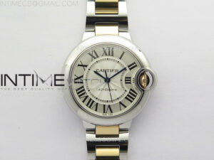 Ballon Bleu 33mm SS/RG K3F 1:1 Best Edition White Textured Dial on SS Bracelet A076