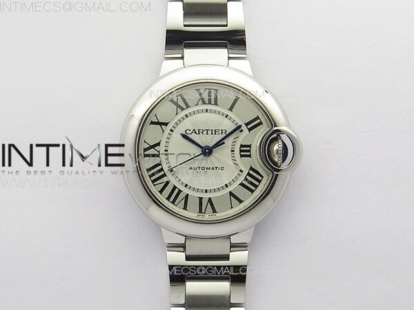 Ballon Bleu 33mm SS K3F 1:1 Best Edition White Textured Dial on SS Bracelet A076