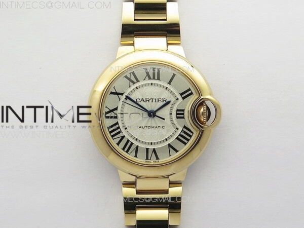 Ballon Bleu 33mm RG K3F 1:1 Best Edition White Textured Dial on SS Bracelet A076