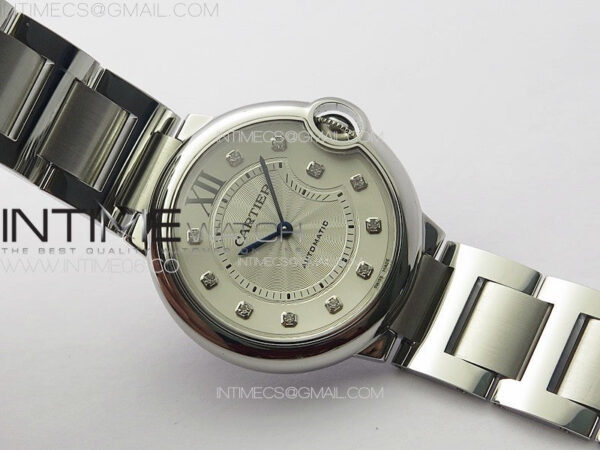 Ballon Bleu 36mm SS K3F 1:1 Best Edition White Textured Dia Markers Dial on SS Bracelet A076 – Bild 2