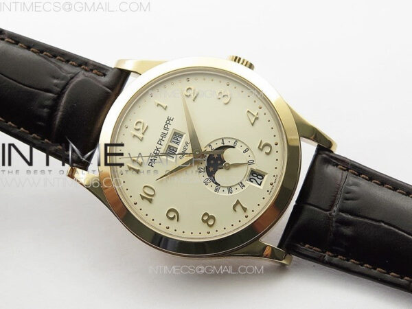 Annual Calendar Moonphase 5396 RG PPF 1:1 Best Edition Champagne Dial on Brown Leather Strap PPF324 – Bild 2
