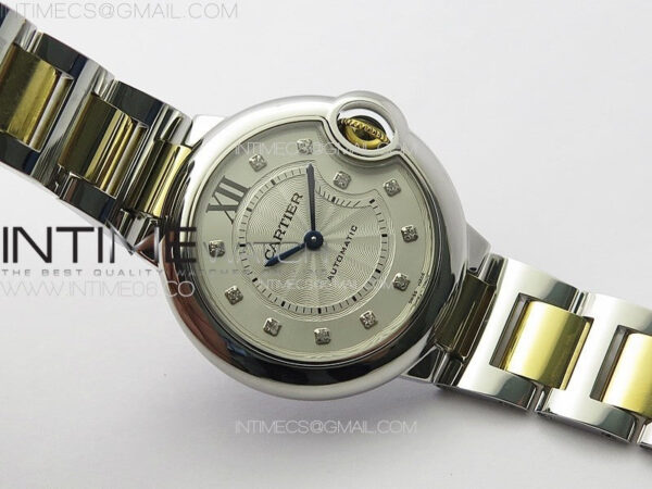 Ballon Bleu 33mm SS/YG K3F 1:1 Best Edition White Textured Dia Markers Dial on SS Bracelet A076 – Bild 2