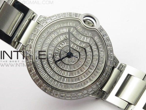 Ballon Bleu T Crystal 42mm SS Full Paved Crystal Dial on SS Bracelet Miyota 9015 – Bild 2