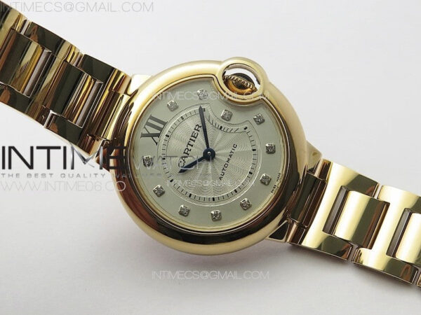Ballon Bleu 33mm RG K3F 1:1 Best Edition White Textured Dia Markers Dial on SS Bracelet A076 – Bild 2