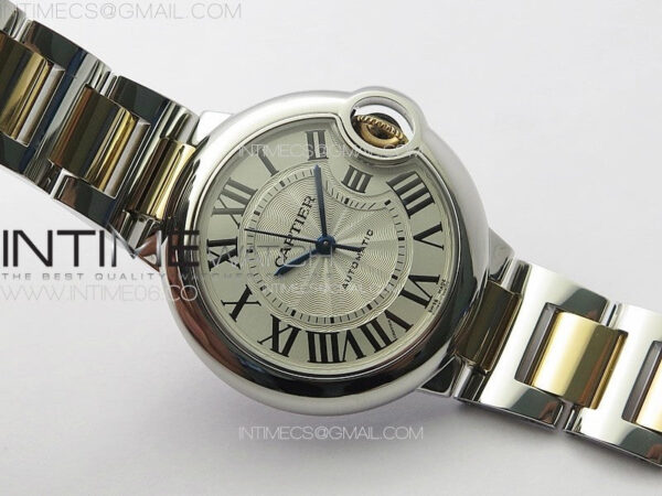 Ballon Bleu 33mm SS/RG K3F 1:1 Best Edition White Textured Dial on SS Bracelet A076 – Bild 2