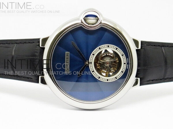 Ballon Bleu Tourbillon SS Blue Textured Dial on Black Leather Strap – Bild 2