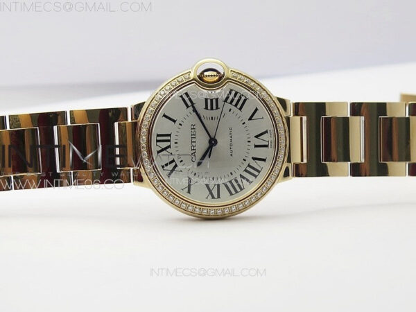 Ballon Bleu 36mm Diamonds Bezel RG K3F 1:1 Best Edition White Textured Dial on SS Bracelet A076 – Bild 24