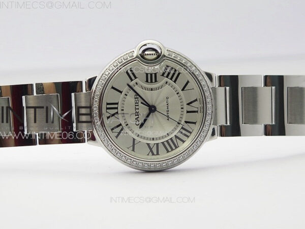 Ballon Bleu 36mm Diamons Bezel SS K3F 1:1 Best Edition White Textured Dial on SS Bracelet A076 – Bild 3