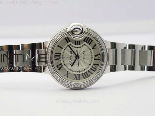 Ballon Bleu 33mm Diamonds Bezel SS K3F 1:1 Best Edition Ice Blue Dial on SS Bracelet A076 – Bild 6