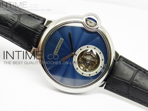 Ballon Bleu Tourbillon SS Blue Textured Dial on Black Leather Strap – Bild 3