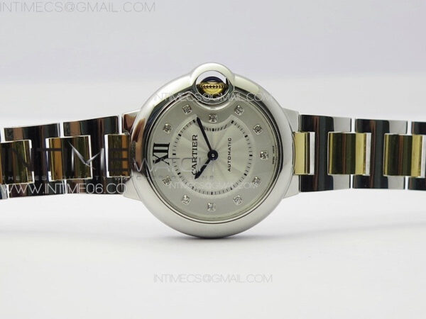 Ballon Bleu 33mm SS/YG K3F 1:1 Best Edition White Textured Dia Markers Dial on SS Bracelet A076 – Bild 3