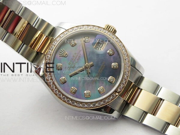 DateJust 31mm 72610 SS/Crystals Bezel APSF Best Edition Blue MOP Dial Crystals Markers on Oyster Bracelet A2824 – Bild 3