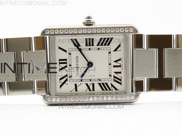 Tank Solo Ladies 28mm SS Diamond Bezel K11F 1:1 Best Edition White Dial on SS Bracelet Ronda Quartz – Bild 4