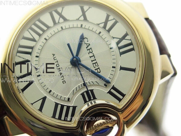 Ballon Bleu 33mm RG K3F 1:1 Best Edition White Textured Dial on Brown Leather Strap A076 – Bild 4