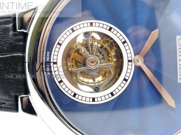Ballon Bleu Tourbillon SS Blue Textured Dial on Black Leather Strap – Bild 4