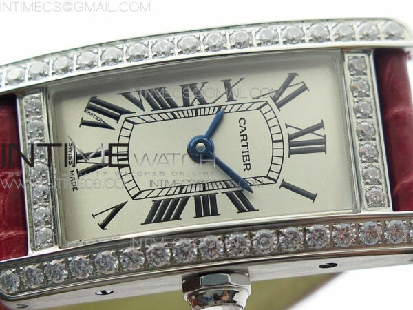Tank WJTA0029 29mm 8848F Crystal Bezel SS Silver Dial on Pink Croco Strap Ronda Quartz – Bild 4