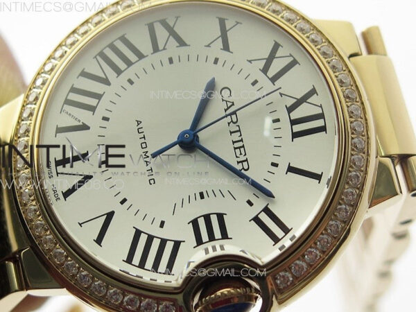 Ballon Bleu 36mm Diamonds Bezel RG K3F 1:1 Best Edition White Textured Dial on SS Bracelet A076 – Bild 25
