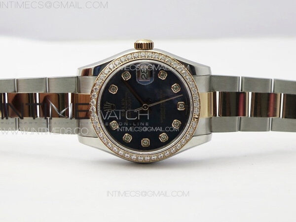 DateJust 31mm 72610 SS/Crystals Bezel APSF Best Edition Blue MOP Dial Crystals Markers on Oyster Bracelet A2824 – Bild 4
