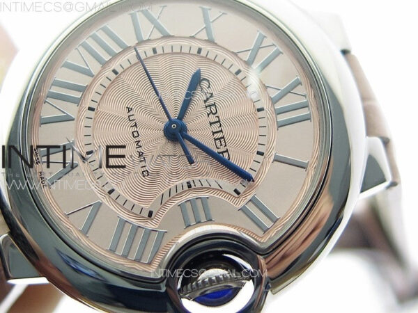 Ballon Bleu 33mm SS K3F 1:1 Best Edition Pink Textured Dial on Pink Leather Strap A076 – Bild 4