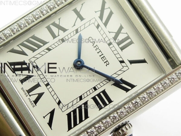Tank Solo Ladies 28mm SS Diamond Bezel K11F 1:1 Best Edition White Dial on SS Bracelet Ronda Quartz – Bild 3