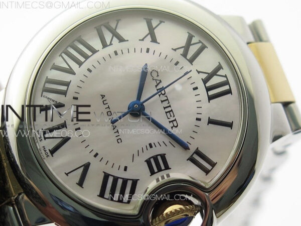 Ballon Bleu 33mm SS/RG K3F 1:1 Best Edition White MOP Dial on SS Bracelet A076 – Bild 4