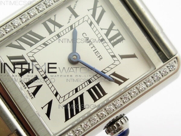 Tank Solo Ladies 25mm SS Diamond Bezel K11F 1:1 Best Edition White Dial on SS Bracelet Ronda Quartz – Bild 4