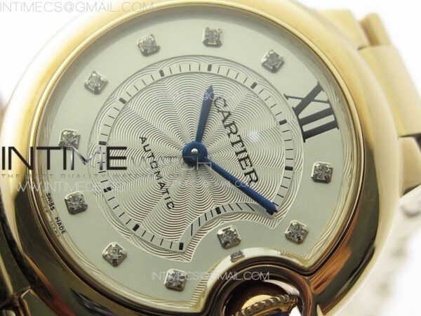 Ballon Bleu 33mm RG K3F 1:1 Best Edition White Textured Dia Markers Dial on SS Bracelet A076 – Bild 4