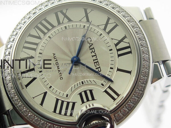 Ballon Bleu 36mm Diamons Bezel SS K3F 1:1 Best Edition White Textured Dial on SS Bracelet A076 – Bild 4