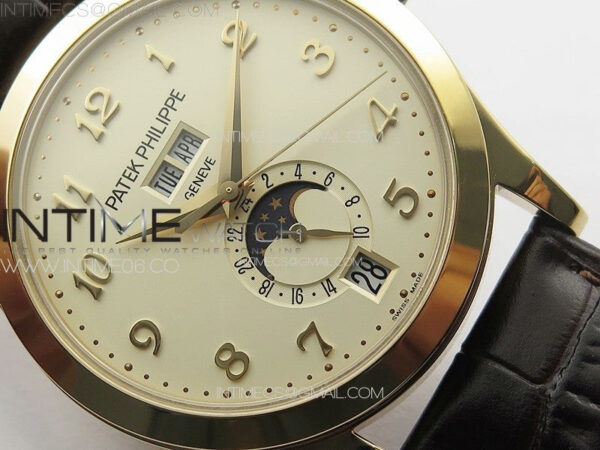Annual Calendar Moonphase 5396 RG PPF 1:1 Best Edition Champagne Dial on Brown Leather Strap PPF324 – Bild 5