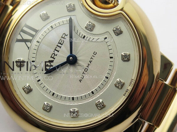 Ballon Bleu 33mm RG K3F 1:1 Best Edition White Textured Dia Markers Dial on SS Bracelet A076 – Bild 5