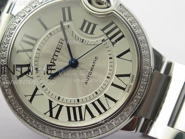 Ballon Bleu 36mm Diamons Bezel SS K3F 1:1 Best Edition White Textured Dial on SS Bracelet A076 – Bild 5