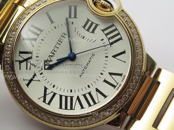 Ballon Bleu 36mm Diamonds Bezel RG K3F 1:1 Best Edition White Textured Dial on SS Bracelet A076 – Bild 26