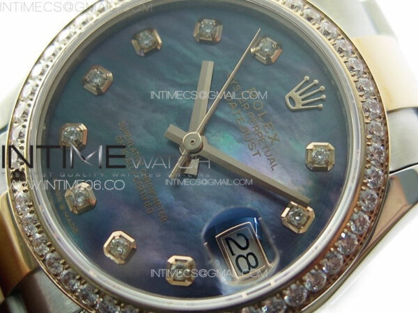 DateJust 31mm 72610 SS/Crystals Bezel APSF Best Edition Blue MOP Dial Crystals Markers on Oyster Bracelet A2824 – Bild 5