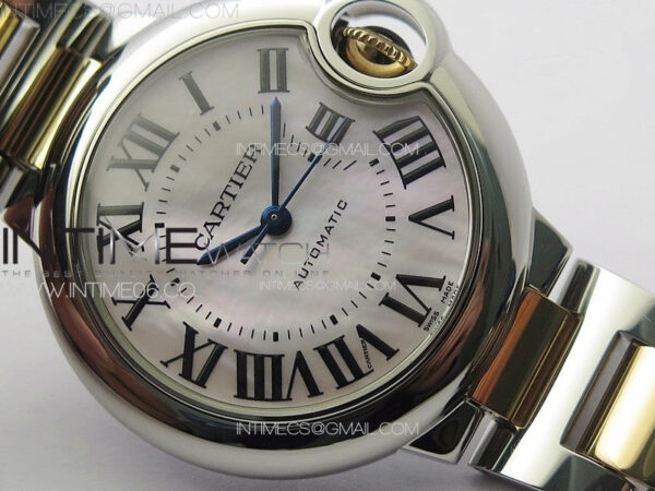 Ballon Bleu 33mm SS/RG K3F 1:1 Best Edition White MOP Dial on SS Bracelet A076 – Bild 5
