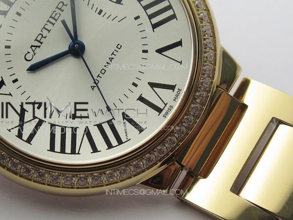Ballon Bleu 36mm Diamonds Bezel RG K3F 1:1 Best Edition White Textured Dial on SS Bracelet A076 – Bild 27