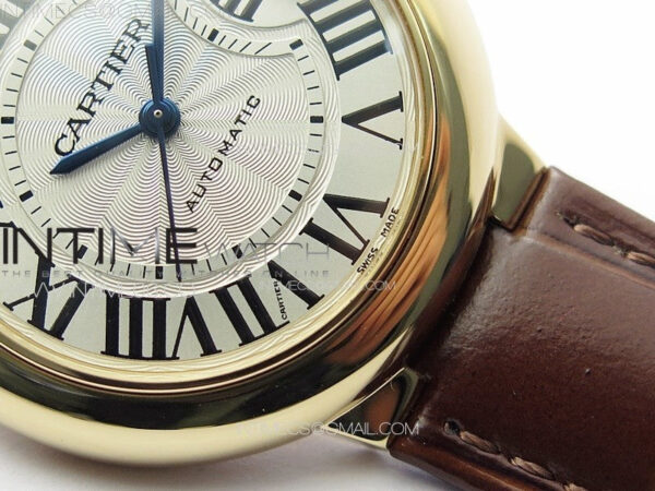 Ballon Bleu 33mm RG K3F 1:1 Best Edition White Textured Dial on Brown Leather Strap A076 – Bild 6