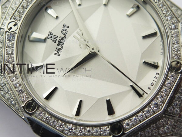 Classic Fusion Orlinski SS Full Real Diamonds B50F 1:1 Best Edition White Faceted Dial on Black Rubber Strap A2892 – Bild 6