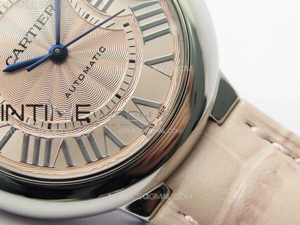 Ballon Bleu 33mm SS K3F 1:1 Best Edition Pink Textured Dial on Pink Leather Strap A076 – Bild 6