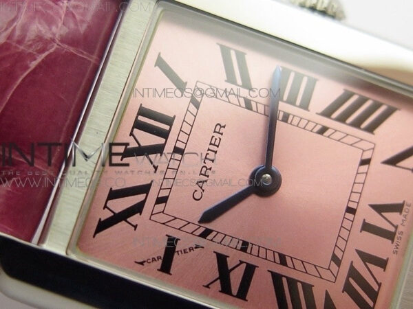 Tank Solo Ladies 25mm SS K11 1:1 Best Edition Pink Dial on Pink Croco Leather Strap Ronda Quartz – Bild 7