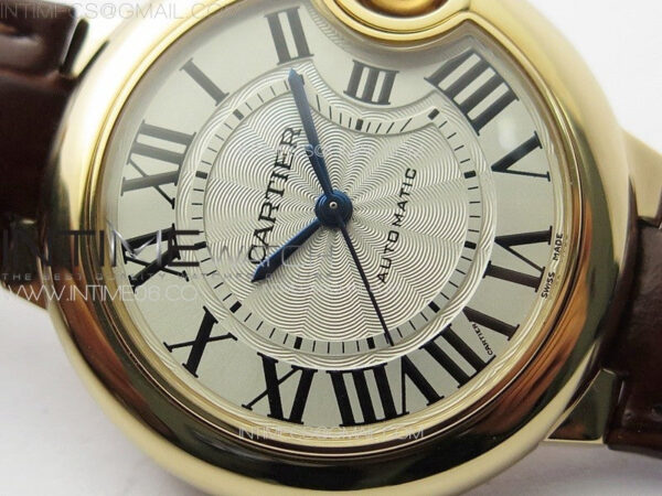 Ballon Bleu 33mm RG K3F 1:1 Best Edition White Textured Dial on Brown Leather Strap A076 – Bild 7