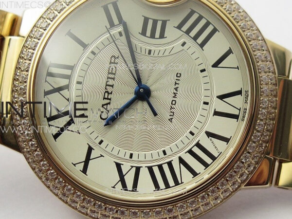 Ballon Bleu 36mm Double Diamonds Bezel RG K3F 1:1 Best Edition White Textured Dial on SS Bracelet A076 – Bild 7