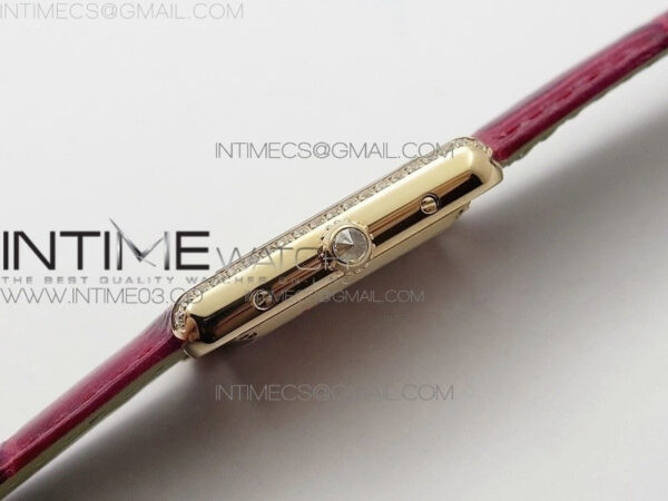 Tank Louis WJTA0014 22.5mm RG TKF 1:1 Best Edition White Dial Diamond Bezel on Pink Leather Strap Ronda Quartz – Bild 7