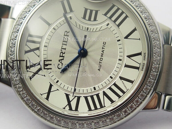 Ballon Bleu 36mm Diamons Bezel SS K3F 1:1 Best Edition White Textured Dial on SS Bracelet A076 – Bild 7