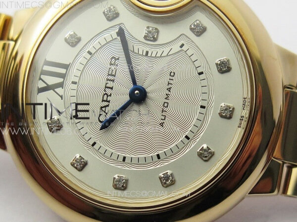 Ballon Bleu 33mm RG K3F 1:1 Best Edition White Textured Dia Markers Dial on SS Bracelet A076 – Bild 7