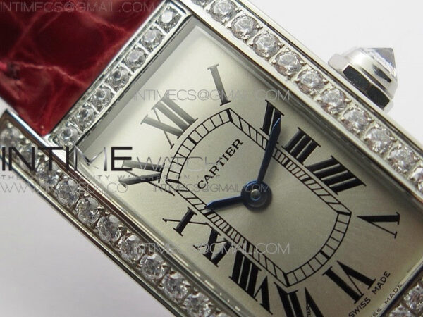 Tank WJTA0029 29mm 8848F Crystal Bezel SS Silver Dial on Pink Croco Strap Ronda Quartz – Bild 20