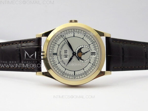 Annual Calendar Moonphase 5396 RG PPF 1:1 Best Edition White/Blue Dial on Brown Leather Strap A324 – Bild 3