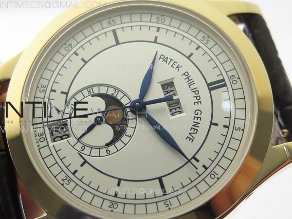 Annual Calendar Moonphase 5396 RG PPF 1:1 Best Edition White/Blue Dial on Brown Leather Strap A324 – Bild 4