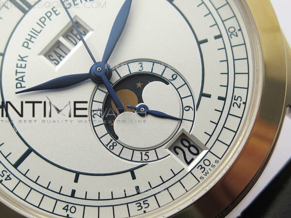 Annual Calendar Moonphase 5396 RG PPF 1:1 Best Edition White/Blue Dial on Brown Leather Strap A324 – Bild 5